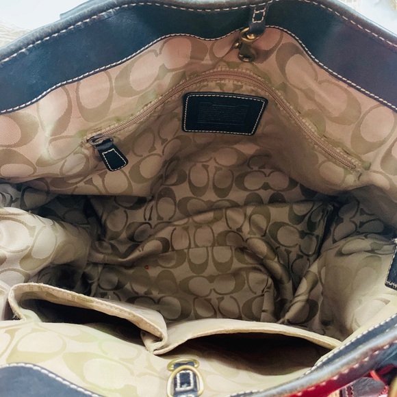 Coach Legacy Straw and Leather Tote - Picture 3 of 12